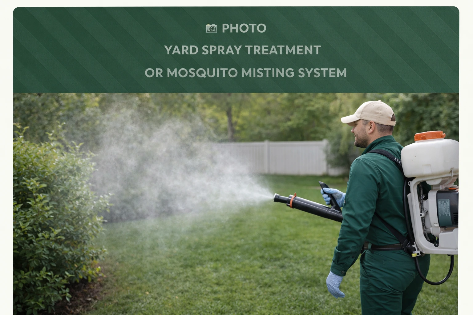 Mosquito yard spray treatment in backyard