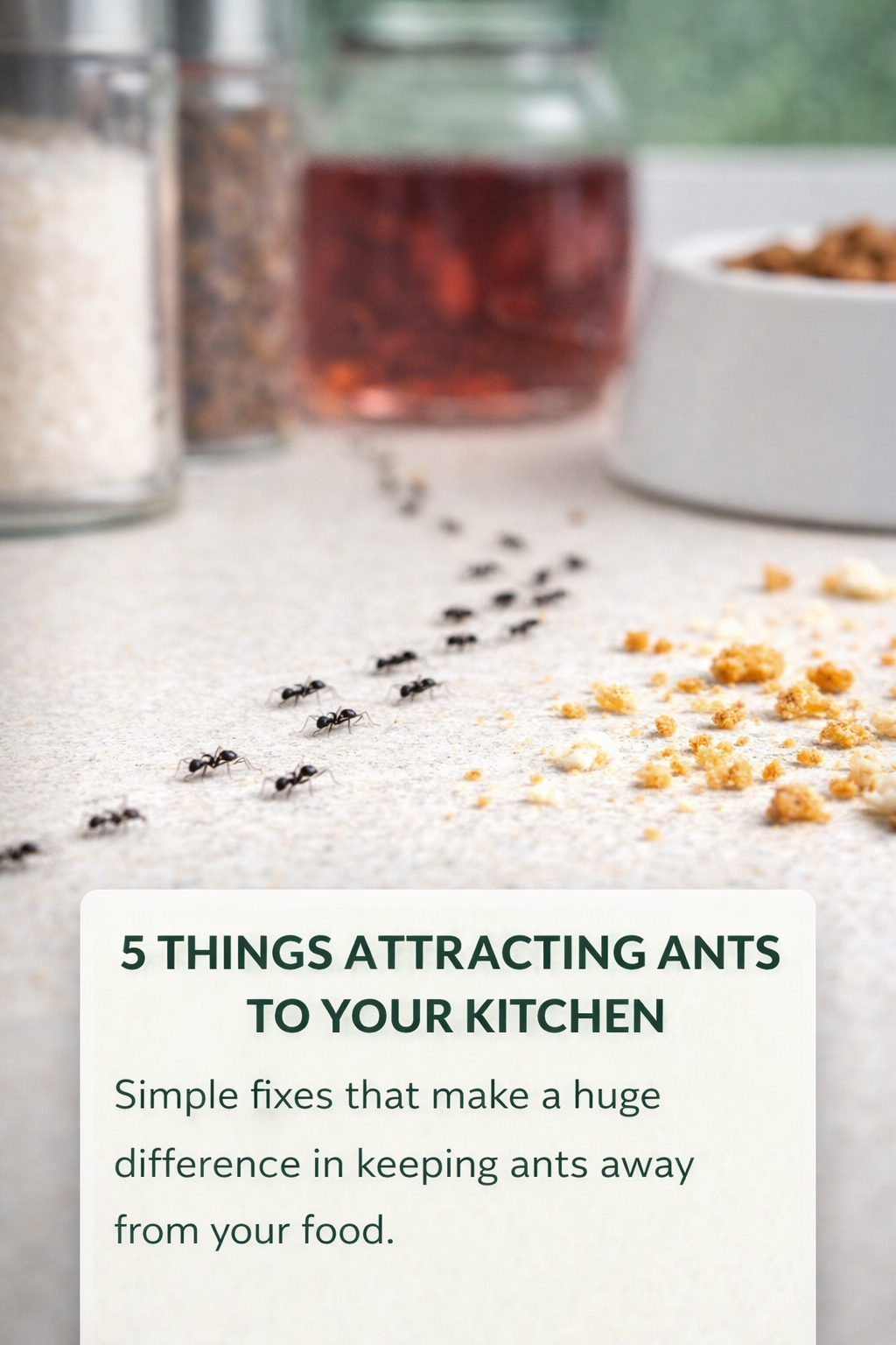 Ants attracted to kitchen food