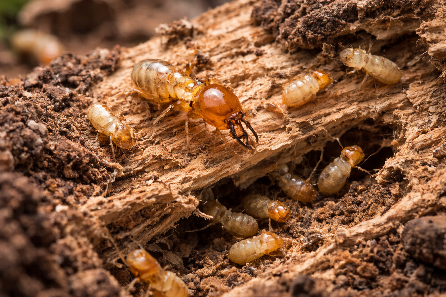 Termite close-up showing damage